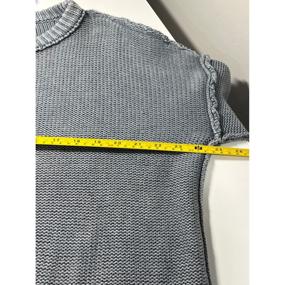 Mustard Seed Heathered Slate Gray Oversized Exposed Seam Knit Sweater Medium‎ - Picture 9 of 10